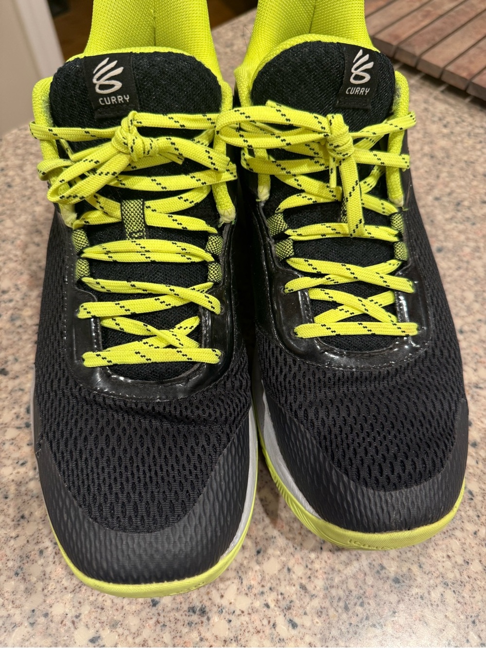 Under Armour Black and Neon Yellow Basketball Sneakers